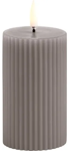 LED grooved Pillar Candle, Sandstone, Smooth, 5.8x10 cm Sandstone
