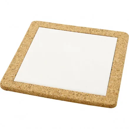 Trivet with cork frame, ext. dimensions 19x19 cm, int. dimensions 15x15x0.4 cm, w