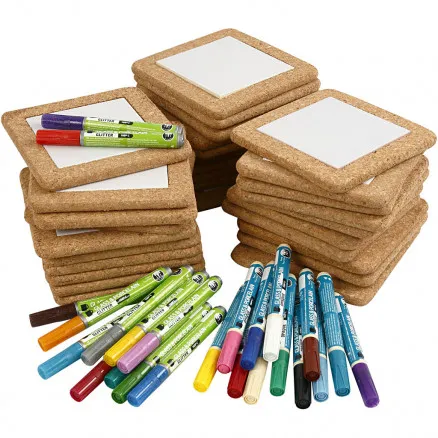 Paint coasters, assorted colours, size 15.5x15.5 cm, 1 set