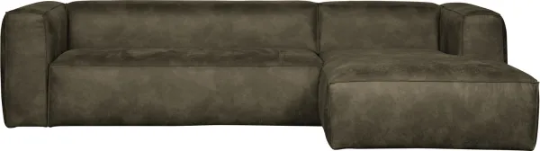 Bean, corner sofa right, army green, H73x175x305 cm, leather