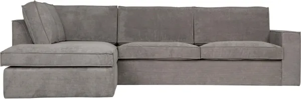 Thomas, corner sofa left, grey, H92x283x197 cm