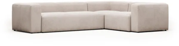 Blok, corner sofa, beige, H69x320x230 cm, fabric