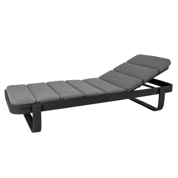 Cane-Line Cut sun lounger w. cushion - Lava grey
